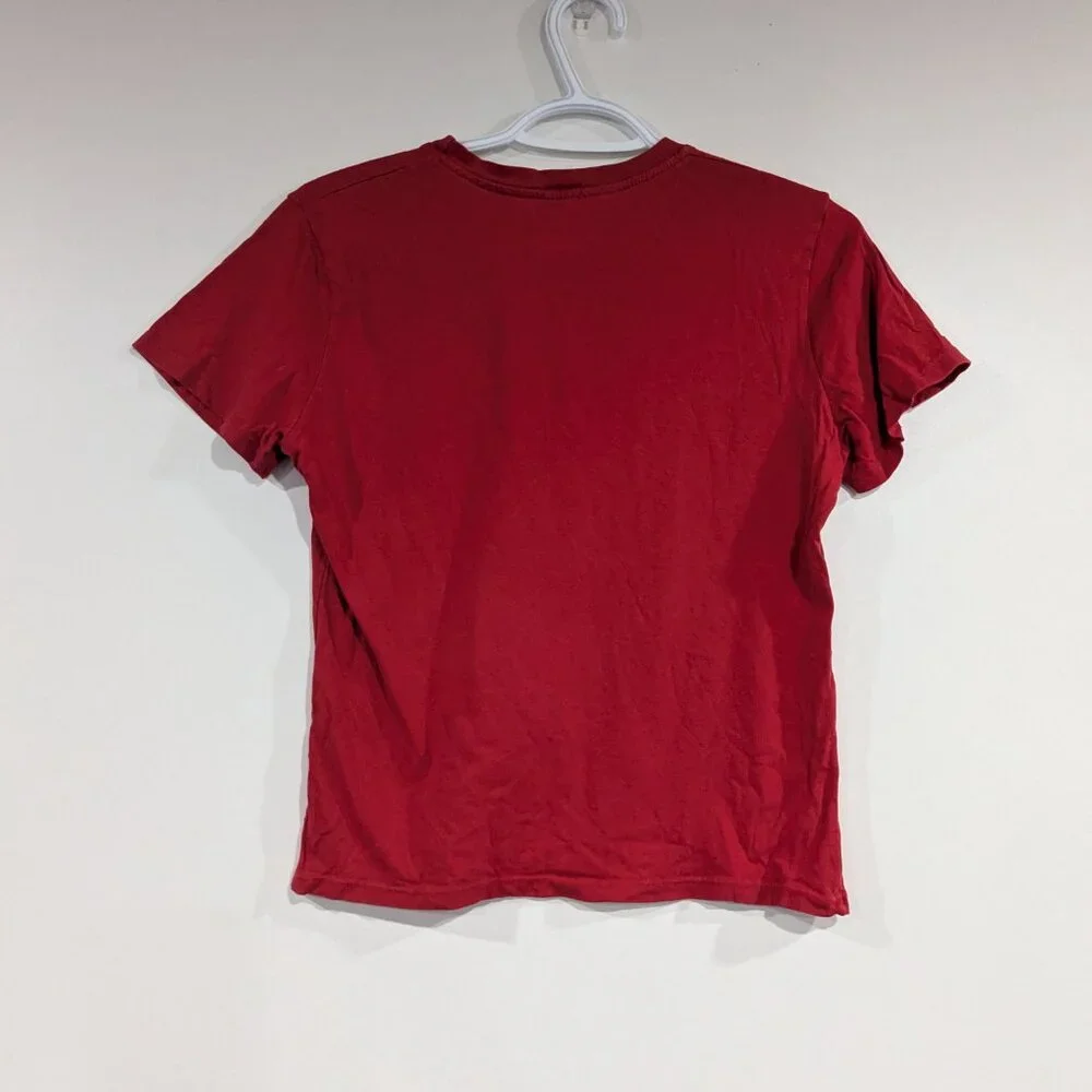 John Galt Los Angeles Embroidered Cropped Tee Red White One Size - Picture 4 of 5